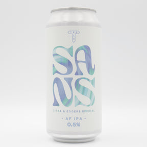 This is a can of Track - SANS - 0.5% (440ml). It is a IPA craft beer available to buy from Ghost Whale, voted London's best craft beer shop.