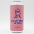 This is a can of Pomona Island - I Was Working In The Lab Late One Night - 5% (440ml). It is a Gose craft beer available to buy from Ghost Whale, voted London's best craft beer shop.