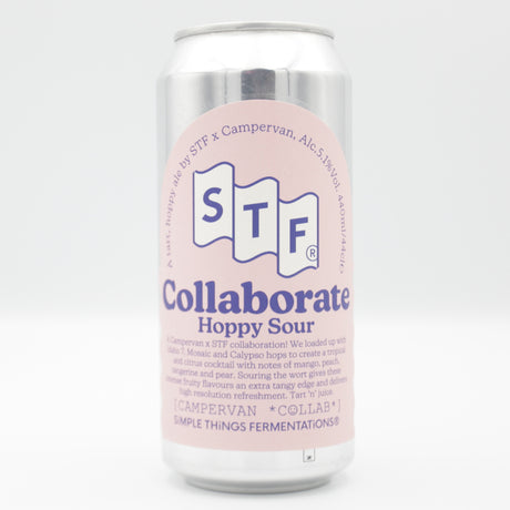 This is a can of Simple Things Fermentations / Campervan - Hoppy Sour - 5.1% (440ml). It is a Sour craft beer available to buy from Ghost Whale, voted London's best craft beer shop.