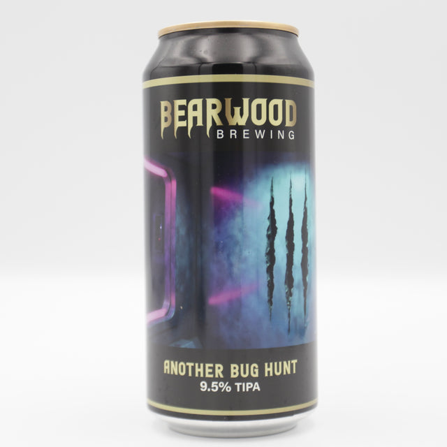 This is a can of Bearwood - Another Bug Hunt - 9.5% (440ml). It is a Triple IPA craft beer available to buy from Ghost Whale, voted London's best craft beer shop.