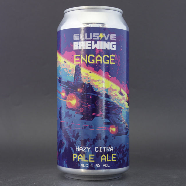 This is a can of Elusive Brewing - Engage - 4.5% (440ml). It is a Pale Ale craft beer available to buy from Ghost Whale, voted London's best craft beer shop.