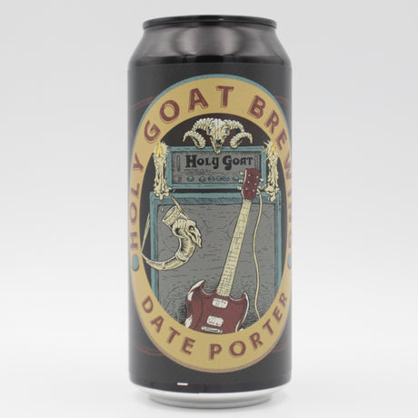 This is a can of Holy Goat - Deglet Nour Date Porter - 5.9% (440ml). It is a Stout / Porter craft beer available to buy from Ghost Whale, voted London's best craft beer shop.