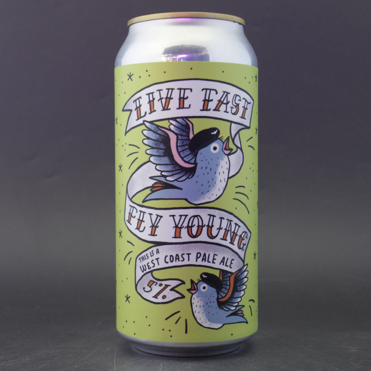 This is a can of Pretty Decent - Live Fast Fly Young - 5% (440ml). It is a Pale Ale craft beer available to buy from Ghost Whale, voted London's best craft beer shop.