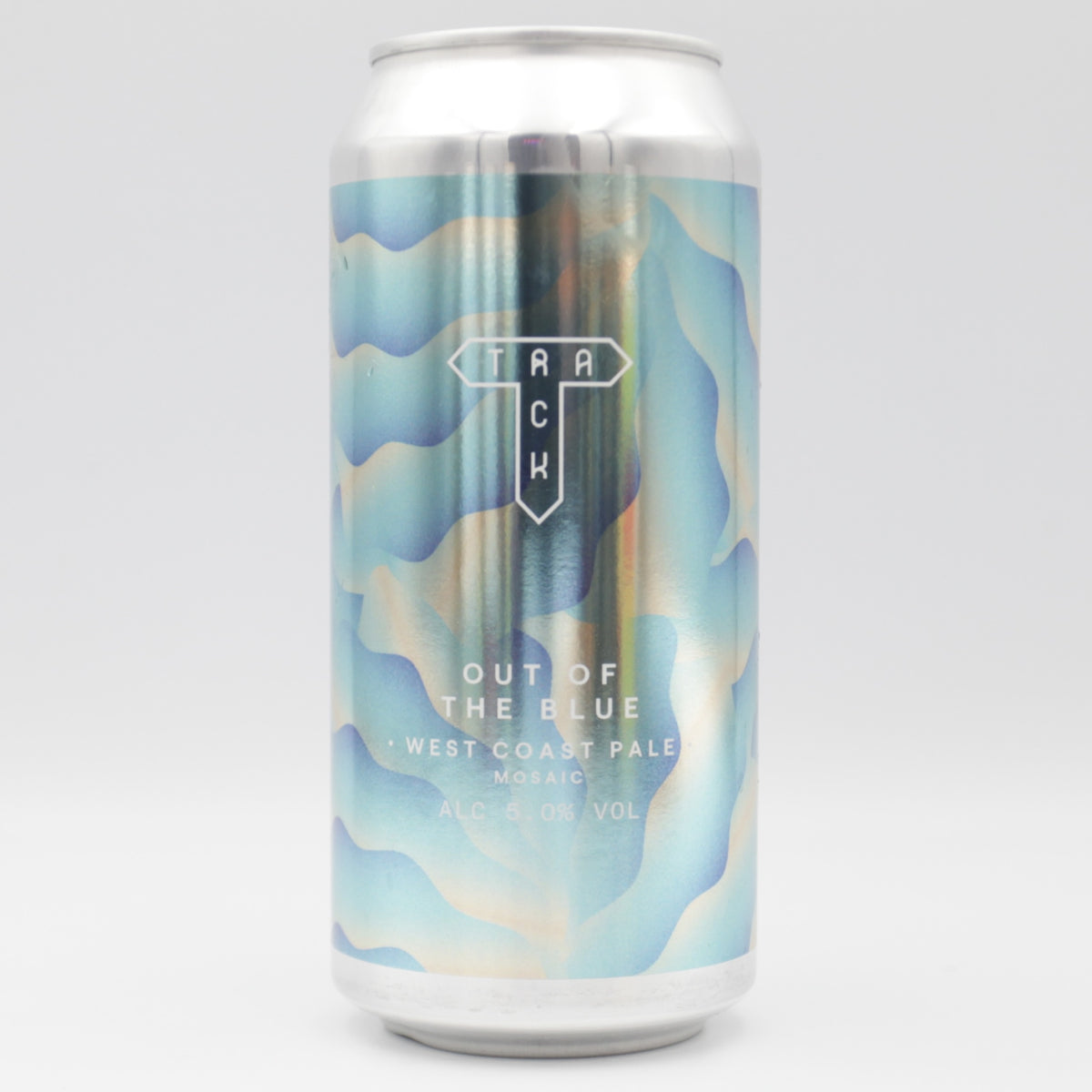 This is a can of Track - Out Of The Blue - 5% (440ml). It is a Pale Ale craft beer available to buy from Ghost Whale, voted London's best craft beer shop.