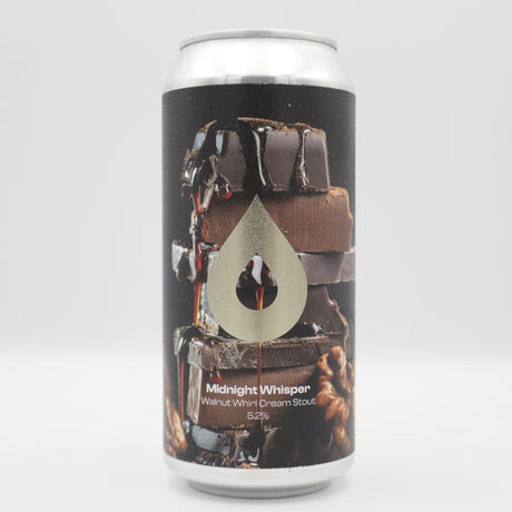 This is a can of Polly's Brew Co - Midnight Whisper - 5.2% (440ml). It is a Stout / Porter craft beer available to buy from Ghost Whale, voted London's best craft beer shop.