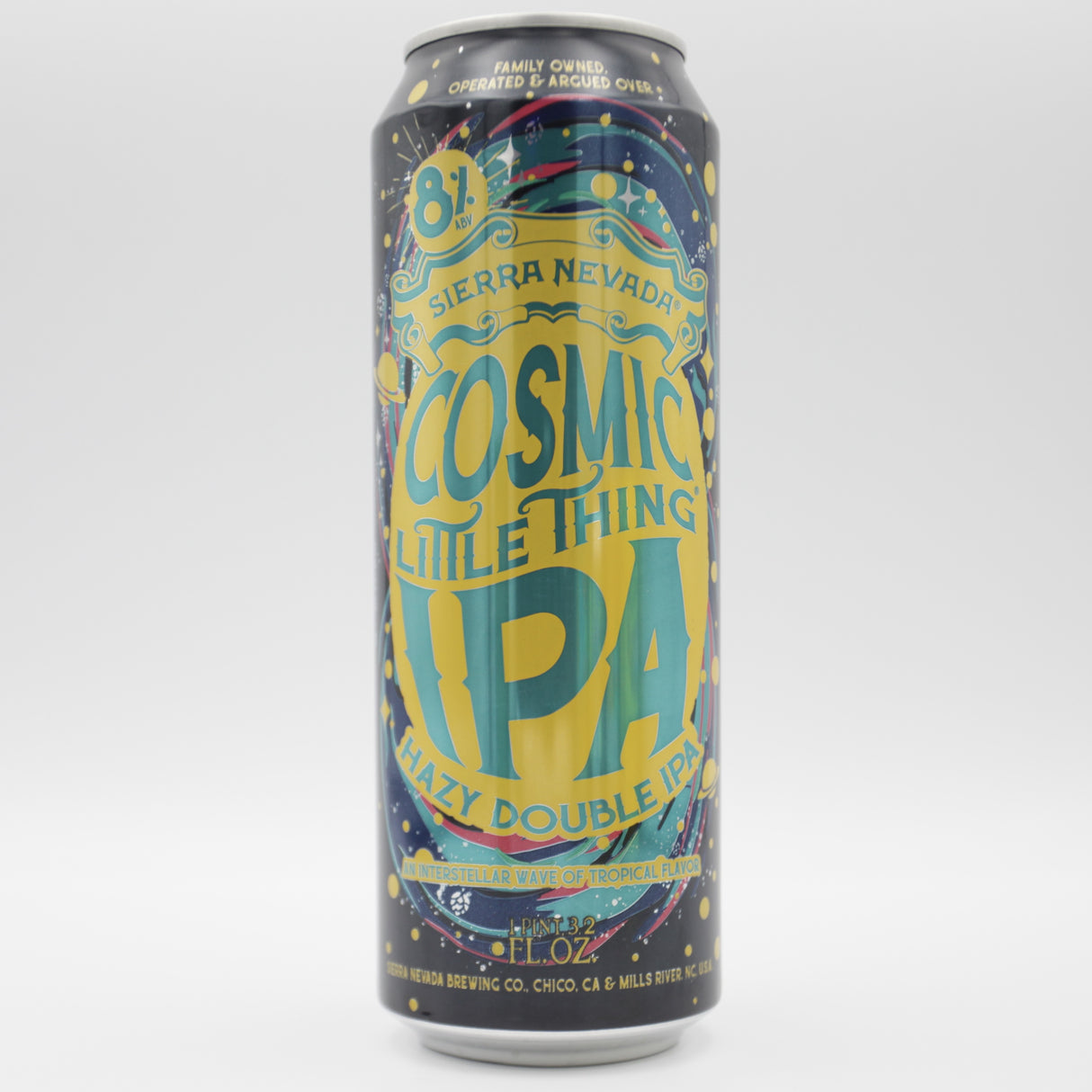 This is a can of Sierra Nevada - Cosmic Little Thing - 8% (568ml). It is a Double IPA craft beer available to buy from Ghost Whale, voted London's best craft beer shop.