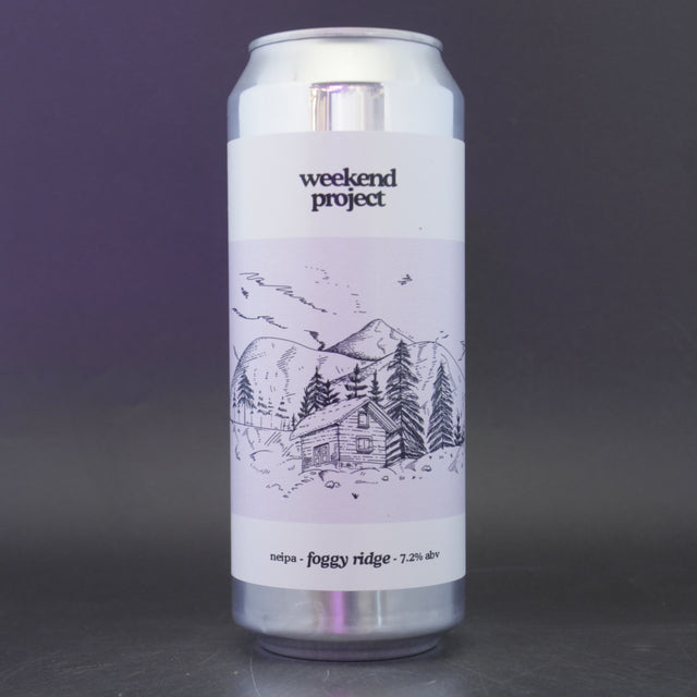 This is a can of Weekend Project - Foggy Ridge - 7.2% (500ml). It is a IPA craft beer available to buy from Ghost Whale, voted London's best craft beer shop.