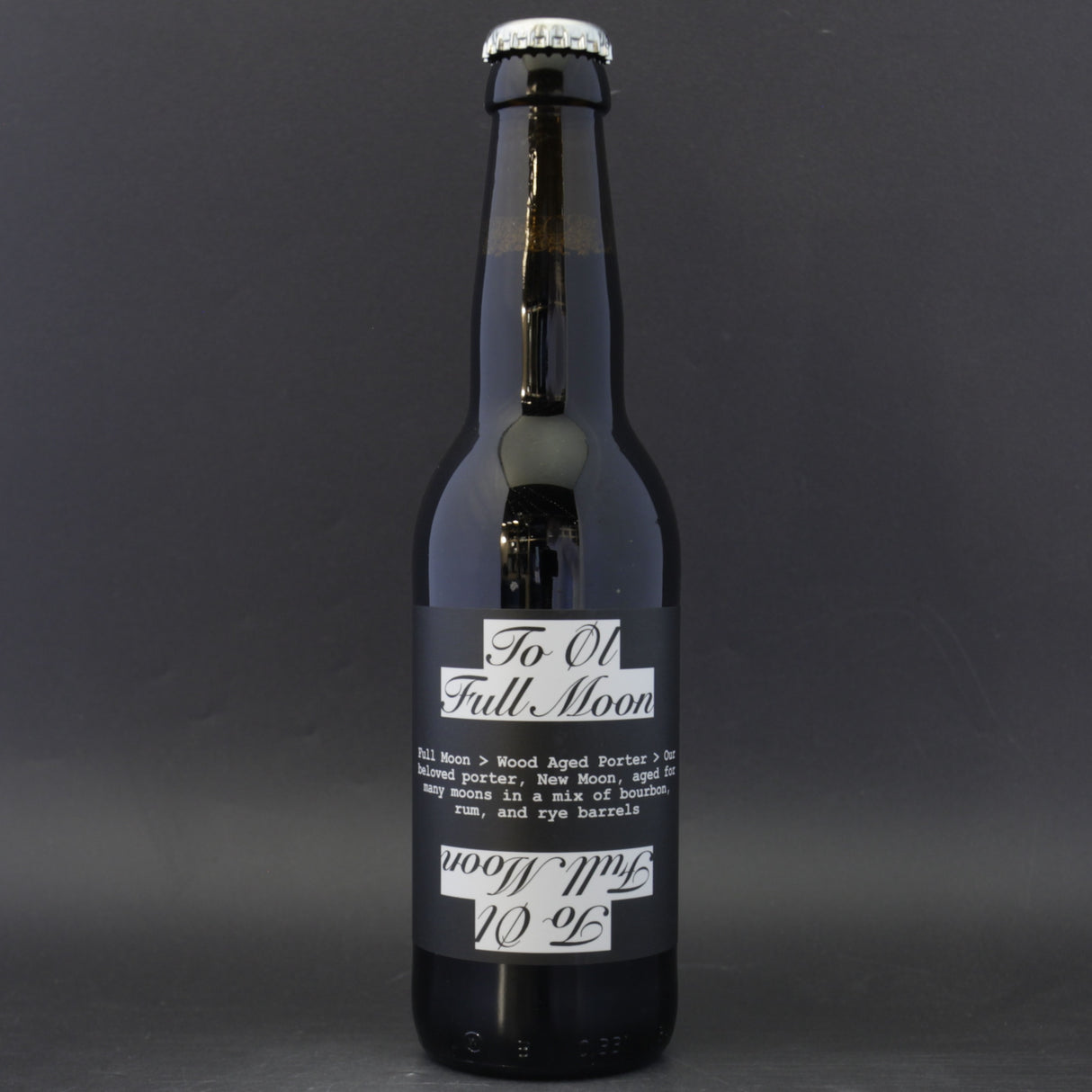 This is a bottle of To Øl - Full Moon - 8% (330ml). It is a Imperial Stout / Porter craft beer available to buy from Ghost Whale, voted London's best craft beer shop.