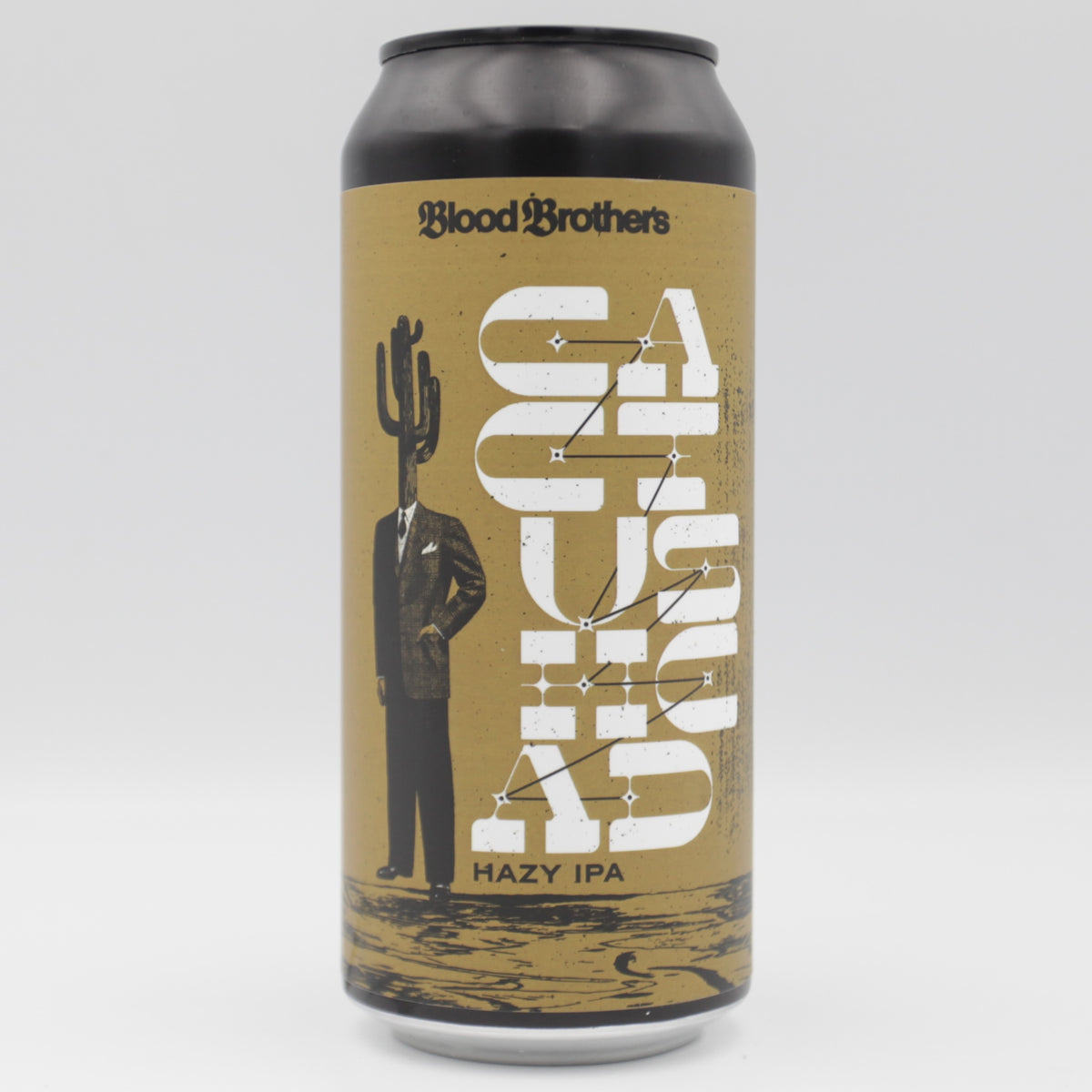 This is a can of Blood Brothers - Cactus Head - 6.5% (473ml). It is a IPA craft beer available to buy from Ghost Whale, voted London's best craft beer shop.