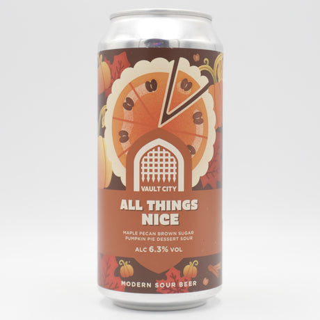 This is a can of Vault City - All Things Nice - 6.3% (440ml). It is a Sour craft beer available to buy from Ghost Whale, voted London's best craft beer shop.