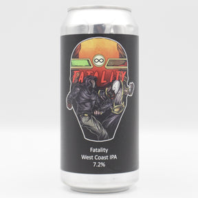 This is a can of Dark Element - Fatality - 7.2% (440ml). It is a IPA craft beer available to buy from Ghost Whale, voted London's best craft beer shop.