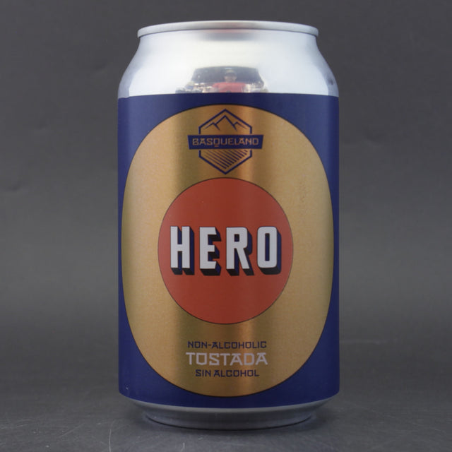 This is a can of Basqueland - Hero Tosdada - 0.5% (330ml). It is a Red / Amber Ale craft beer available to buy from Ghost Whale, voted London's best craft beer shop.