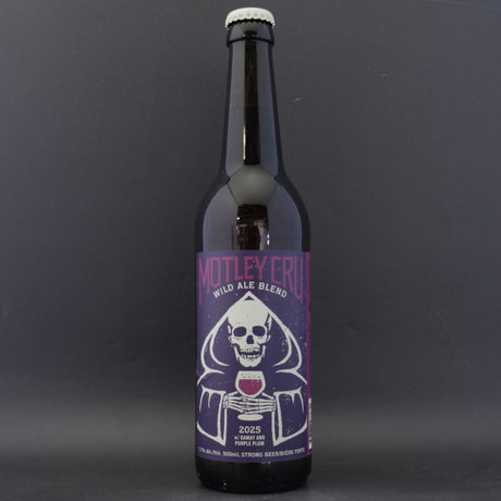 This is a bottle of Bellwoods - Motley Cru 2025 - 7.1% (500ml). It is a Wild Ale craft beer available to buy from Ghost Whale, voted London's best craft beer shop.