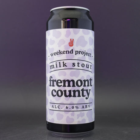 This is a can of Weekend Project - Fremont County - 6% (500ml). It is a Stout / Porter craft beer available to buy from Ghost Whale, voted London's best craft beer shop.