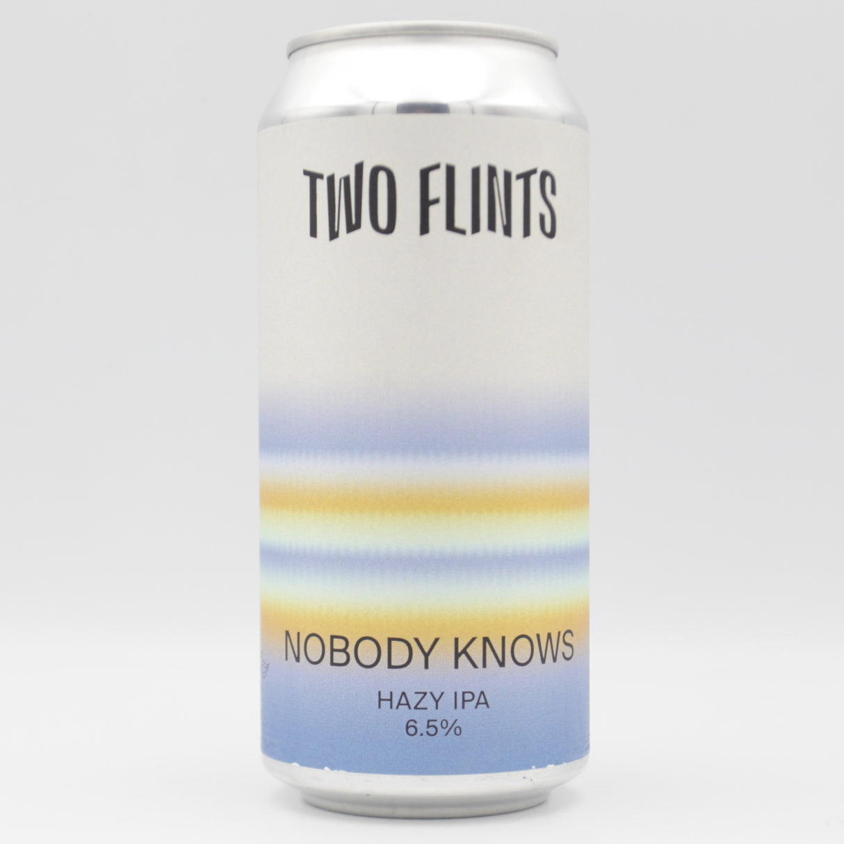 This is a can of Two Flints - Nobody Knows - 6.5% (440ml). It is a IPA craft beer available to buy from Ghost Whale, voted London's best craft beer shop.