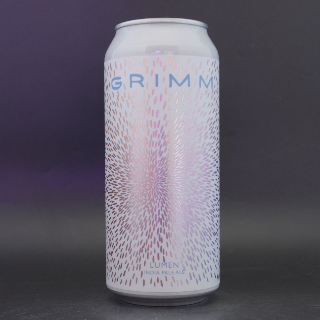 This is a can of Grimm Artisanal Ales - Lumen - 6.4% (473ml). It is a IPA craft beer available to buy from Ghost Whale, voted London's best craft beer shop.