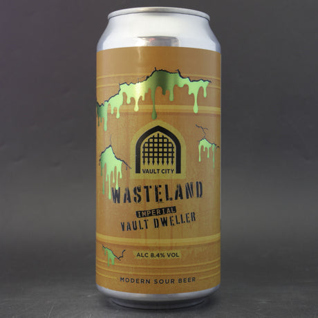 This is a can of Vault City - Wasteland Imperial Vault Dweller - 8.4% (440ml). It is a Sour craft beer available to buy from Ghost Whale, voted London's best craft beer shop.