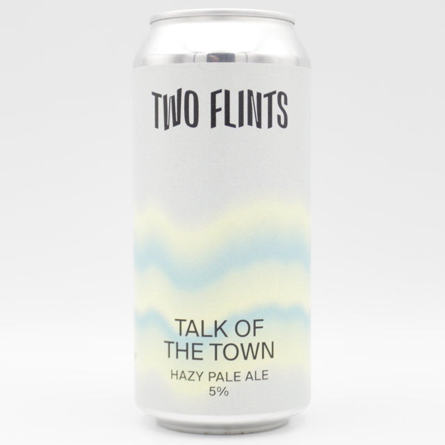 This is a can of Two Flints - Talk Of The Town - 5% (440ml). It is a Pale Ale craft beer available to buy from Ghost Whale, voted London's best craft beer shop.