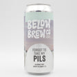 This is a can of Below Brew Co - Forgot To Take My Pils - 0.5% (440ml). It is a Lager / Pilsner / Kölsch craft beer available to buy from Ghost Whale, voted London's best craft beer shop.