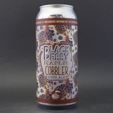 This is a can of Weldwerks - Blackberry Maple Cobbler - 4.5% (473ml). It is a Sour craft beer available to buy from Ghost Whale, voted London's best craft beer shop.