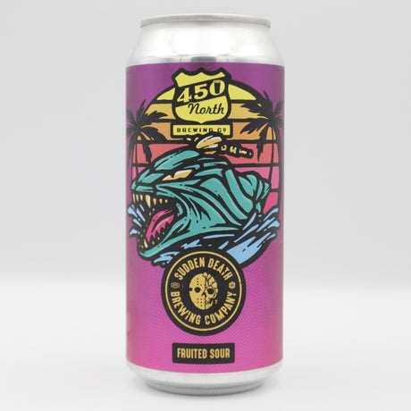 This is a can of Sudden Death - We Only Come Out At Night - 5% (440ml). It is a Sour craft beer available to buy from Ghost Whale, voted London's best craft beer shop.