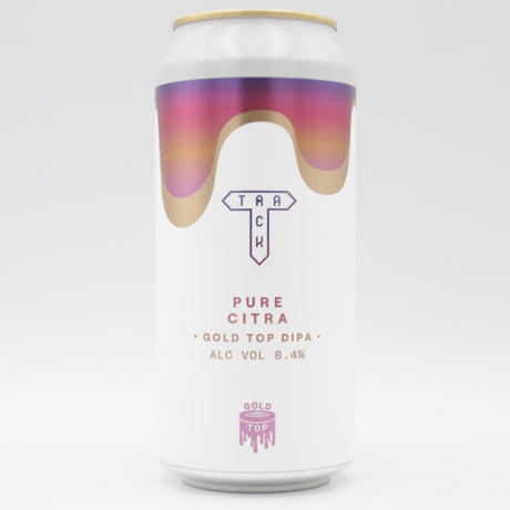 This is a can of Track - Gold Top: Pure Citra - 8.4% (440ml). It is a Double IPA craft beer available to buy from Ghost Whale, voted London's best craft beer shop.