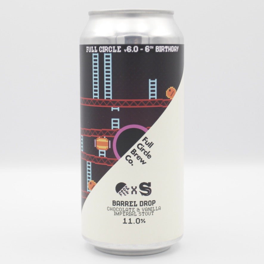This is a can of Full Circle Brew Co / Siren - Barrel Drop - 11% (440ml). It is a Imperial Stout / Porter craft beer available to buy from Ghost Whale, voted London's best craft beer shop.