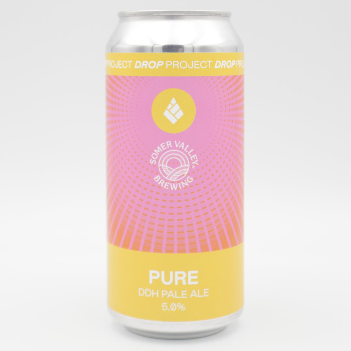 This is a can of Drop Project - Pure - 5% (440ml). It is a Pale Ale craft beer available to buy from Ghost Whale, voted London's best craft beer shop.