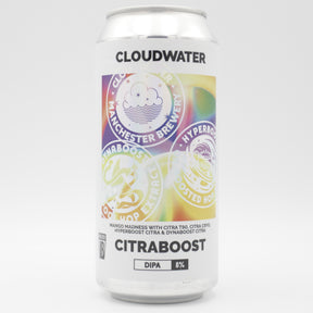This is a can of Cloudwater - Citraboost - 8% (440ml). It is a Double IPA craft beer available to buy from Ghost Whale, voted London's best craft beer shop.