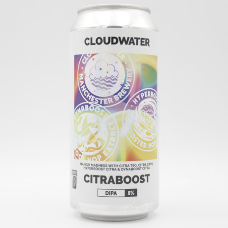 This is a can of Cloudwater - Citraboost - 8% (440ml). It is a Double IPA craft beer available to buy from Ghost Whale, voted London's best craft beer shop.