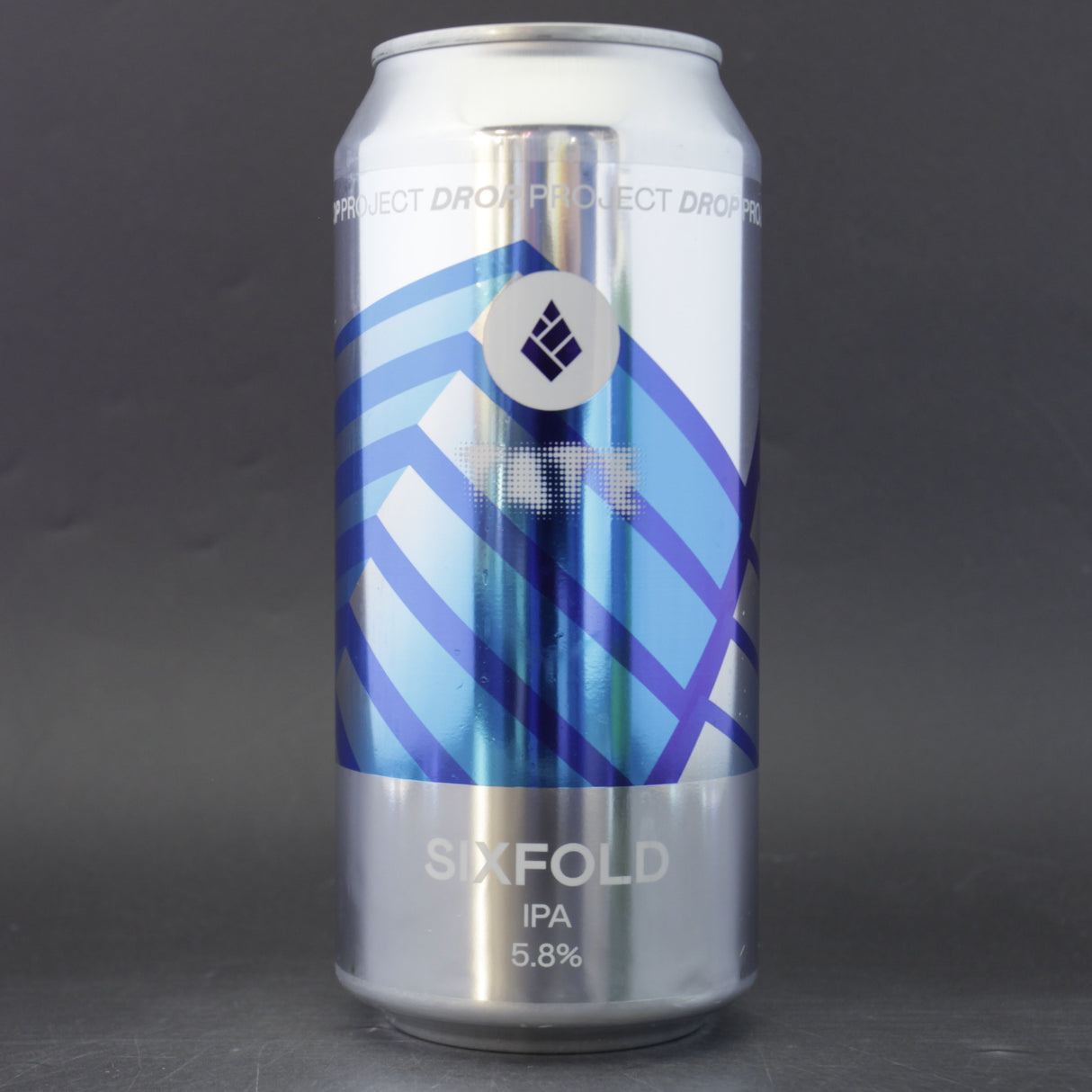 This is a can of Drop Project - Sixfold - 5.8% (440ml). It is a IPA craft beer available to buy from Ghost Whale, voted London's best craft beer shop.