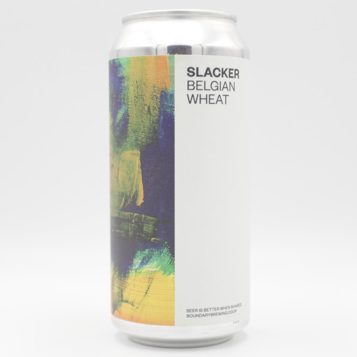 This is a can of Boundary - Slacker - 5% (440ml). It is a Wit / Wheat craft beer available to buy from Ghost Whale, voted London's best craft beer shop.