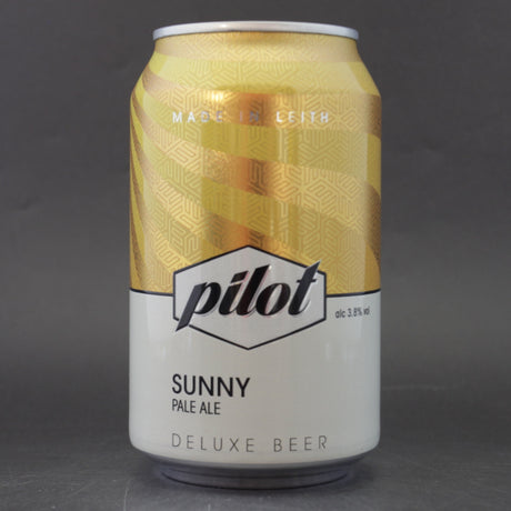 This is a can of Pilot - Sunny - 3.8% (330ml). It is a Pale Ale craft beer available to buy from Ghost Whale, voted London's best craft beer shop.