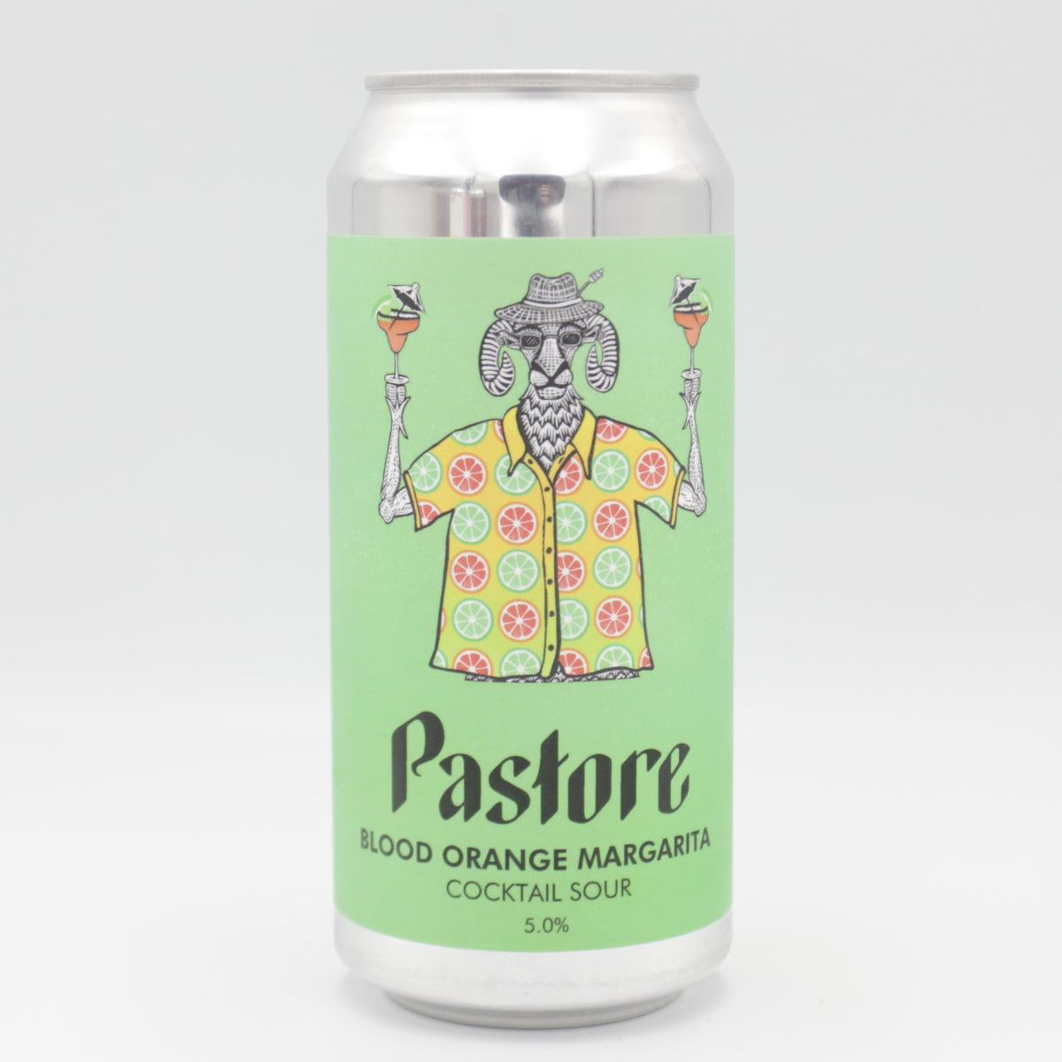 This is a can of Pastore - Blood Orange Margarita - 5% (440ml). It is a Sour craft beer available to buy from Ghost Whale, voted London's best craft beer shop.