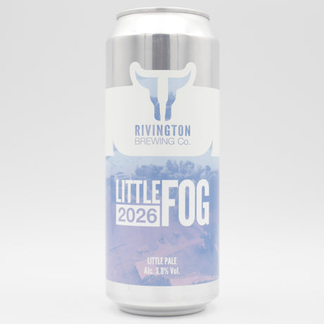 This is a can of Rivington - Little Fog (2026) - 3.8% (500ml). It is a Pale Ale craft beer available to buy from Ghost Whale, voted London's best craft beer shop.