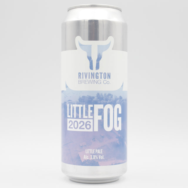 This is a can of Rivington - Little Fog (2026) - 3.8% (500ml). It is a Pale Ale craft beer available to buy from Ghost Whale, voted London's best craft beer shop.