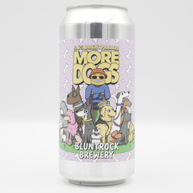 This is a can of Bluntrock - More Dogs - 5.6% (440ml). It is a Pale Ale craft beer available to buy from Ghost Whale, voted London's best craft beer shop.