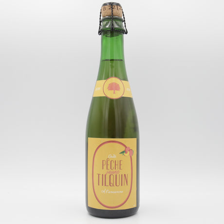 This is a bottle of Tilquin - Oude Pêche Jaune Tilquin à l'Ancienne (2022-2023) - 6% (375ml). It is a Lambic craft beer available to buy from Ghost Whale, voted London's best craft beer shop.