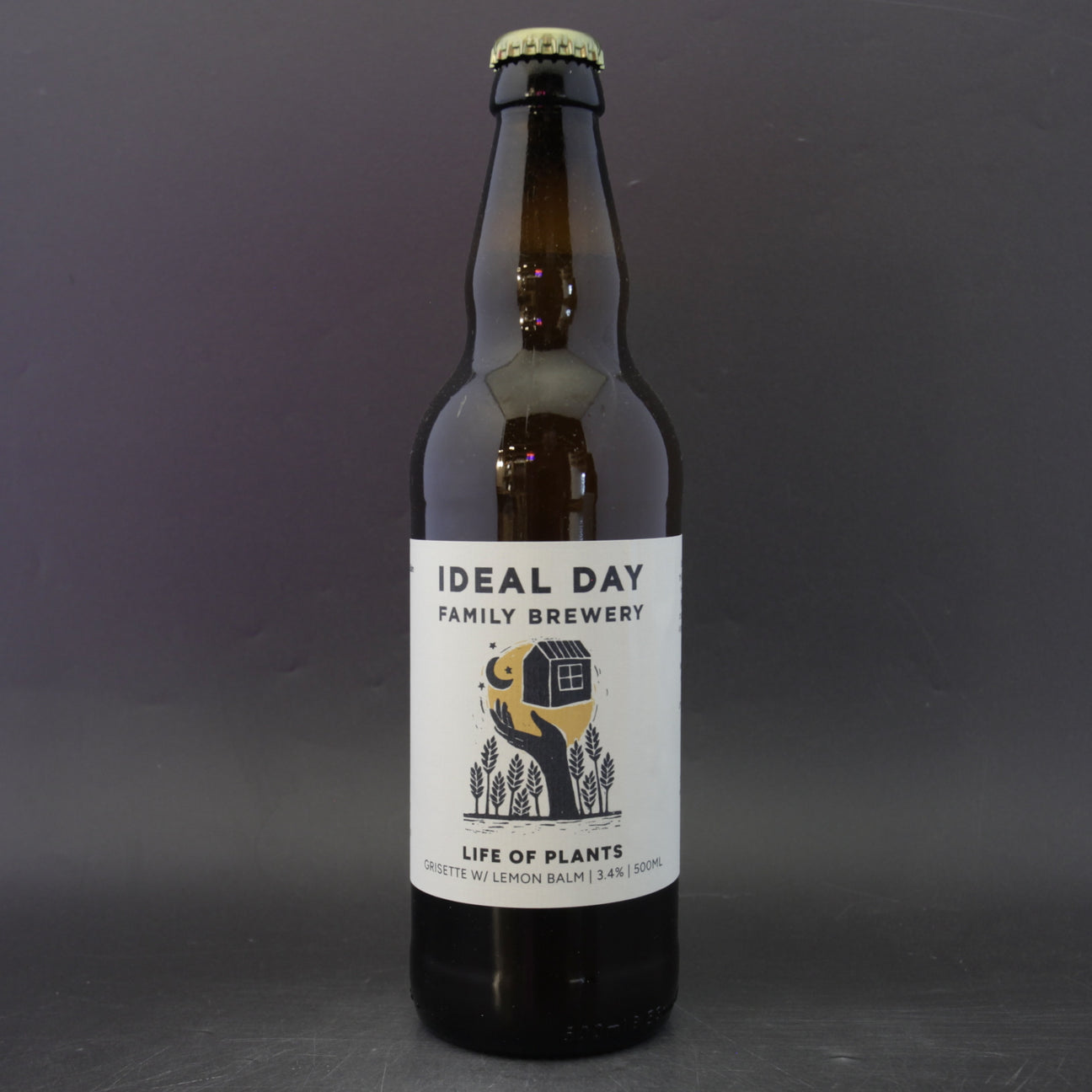 This is a bottle of Ideal Day - Life Of Plants - 3.4% (500ml). It is a Grisette craft beer available to buy from Ghost Whale, voted London's best craft beer shop.
