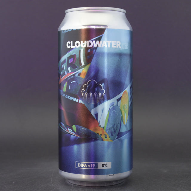 This is a can of Cloudwater - DIPA v19 - 8% (440ml). It is a Double IPA craft beer available to buy from Ghost Whale, voted London's best craft beer shop.