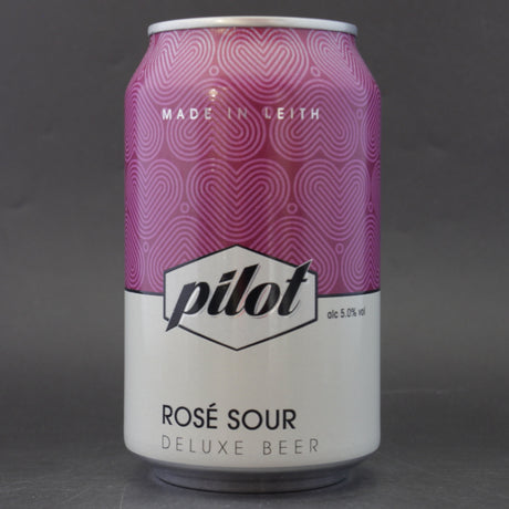 This is a can of Pilot - Rosé Sour - 5% (330ml). It is a Sour craft beer available to buy from Ghost Whale, voted London's best craft beer shop.