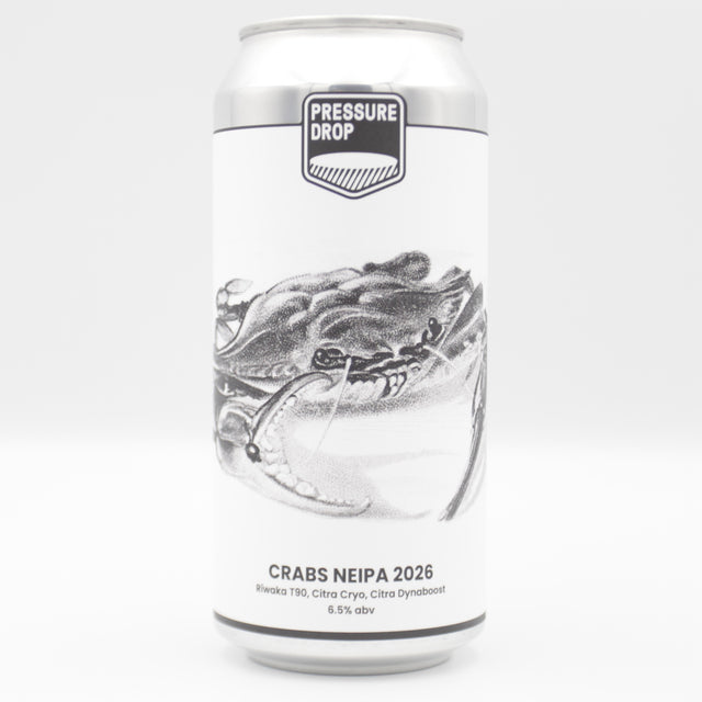 This is a can of Pressure Drop - Crabs NEIPA 2026 - 6.5% (440ml). It is a IPA craft beer available to buy from Ghost Whale, voted London's best craft beer shop.