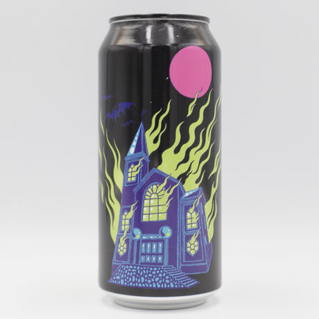 This is a can of Omnipollo / Brujos - Unholy Church - 10% (440ml). It is a Triple IPA craft beer available to buy from Ghost Whale, voted London's best craft beer shop.