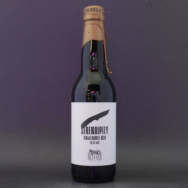 This is a bottle of Menno Olivier - Serendipity - 16.5% (330ml). It is a Imperial Stout / Porter craft beer available to buy from Ghost Whale, voted London's best craft beer shop.