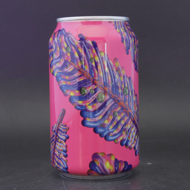 This is a can of Omnipollo - Bianca: Non-Alcoholic Raspberry Peach Marshmallow - 0.3% (330ml). It is a Sour craft beer available to buy from Ghost Whale, voted London's best craft beer shop.