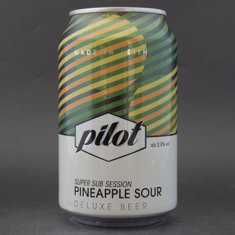This is a can of Pilot - Super Sub Session Pineapple Sour - 2.5% (330ml). It is a Sour craft beer available to buy from Ghost Whale, voted London's best craft beer shop.