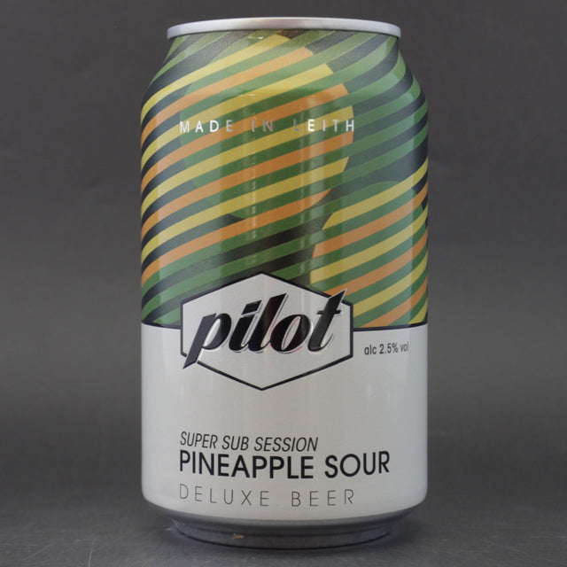This is a can of Pilot - Super Sub Session Pineapple Sour - 2.5% (330ml). It is a Sour craft beer available to buy from Ghost Whale, voted London's best craft beer shop.