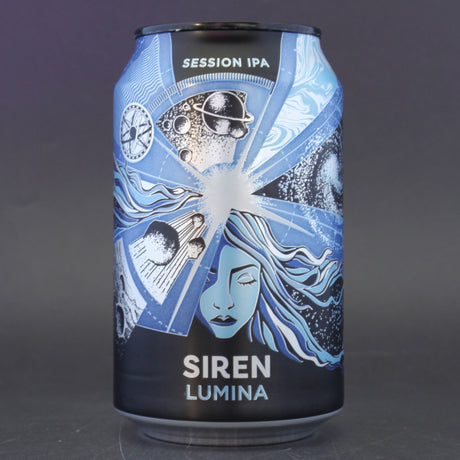 This is a can of Siren - Lumina - 4.2% (330ml). It is a Session IPA craft beer available to buy from Ghost Whale, voted London's best craft beer shop.