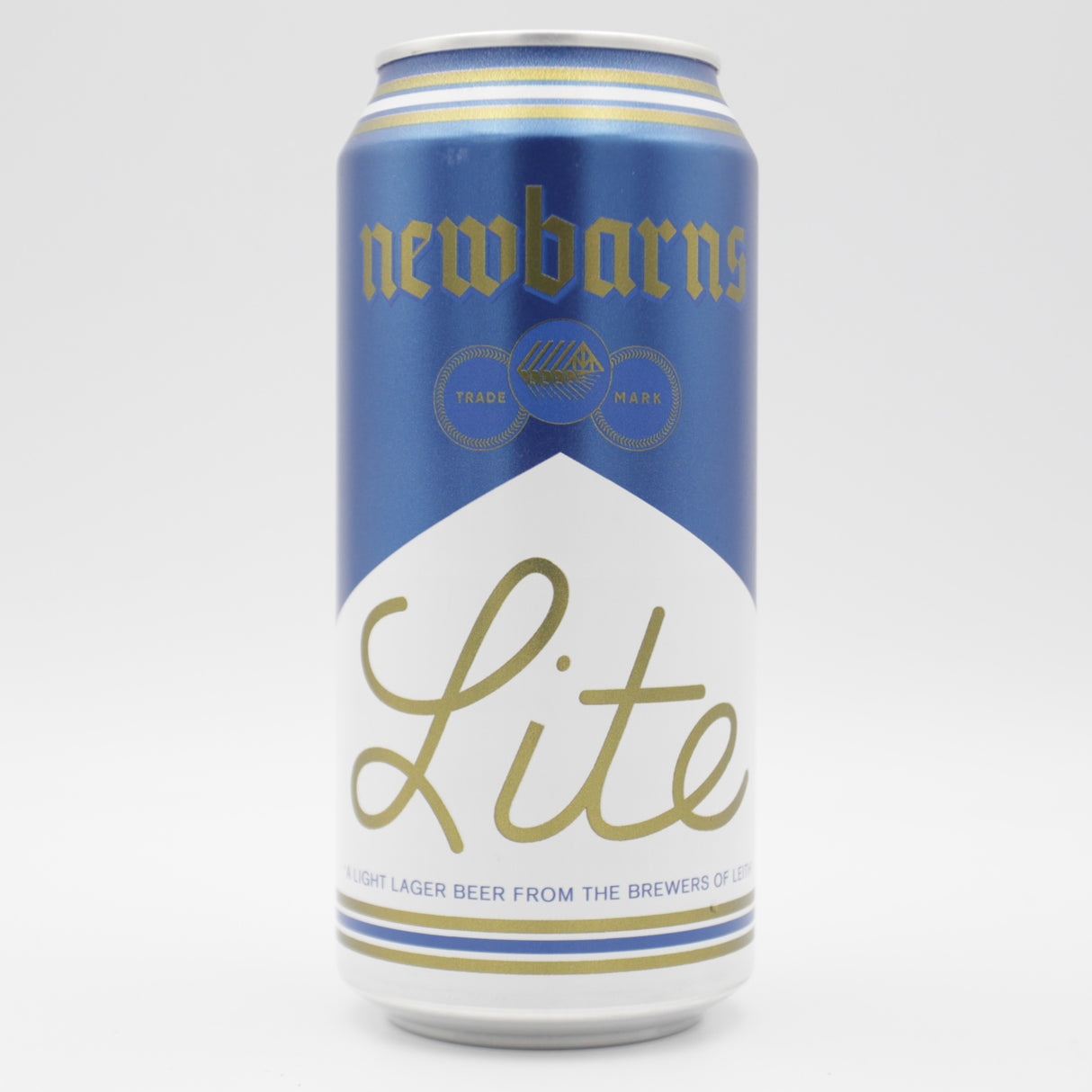 This is a can of Newbarns - Lite - 3.4% (440ml). It is a Lager / Pilsner / Kölsch craft beer available to buy from Ghost Whale, voted London's best craft beer shop.