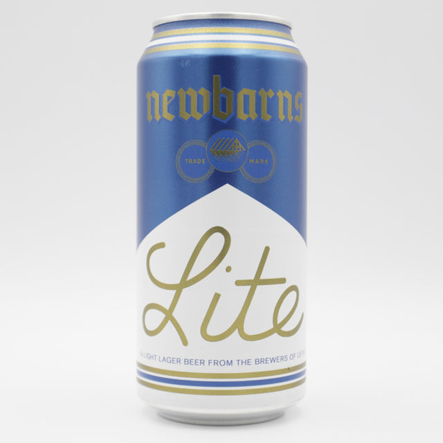 This is a can of Newbarns - Lite - 3.4% (440ml). It is a Lager / Pilsner / Kölsch craft beer available to buy from Ghost Whale, voted London's best craft beer shop.